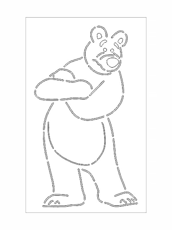 Медвежонка зимой шаблон для вырезания