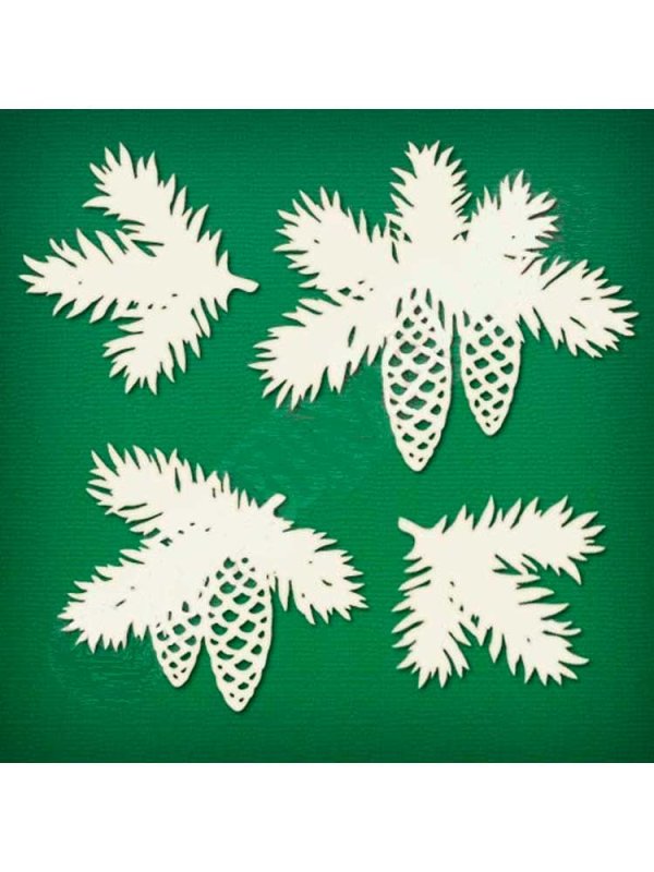 Еловая ветка трафарет