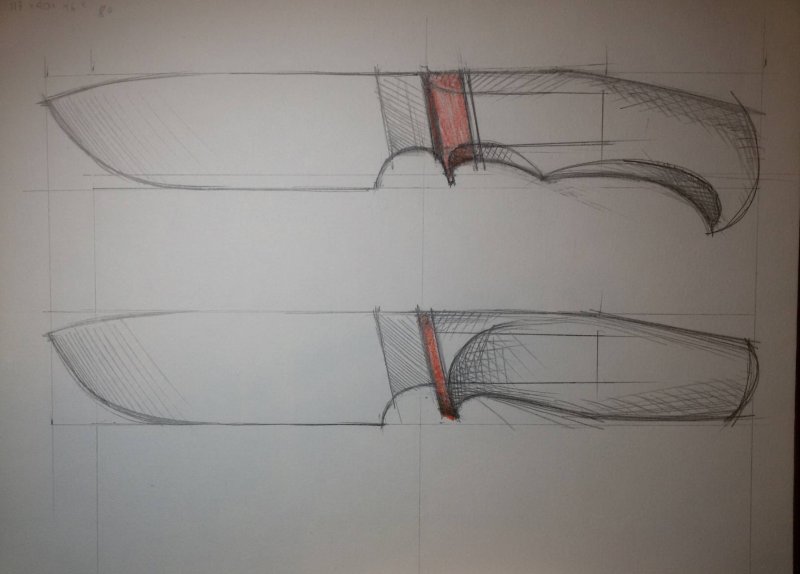 Нож шкуросъемный Скиннер чертеж