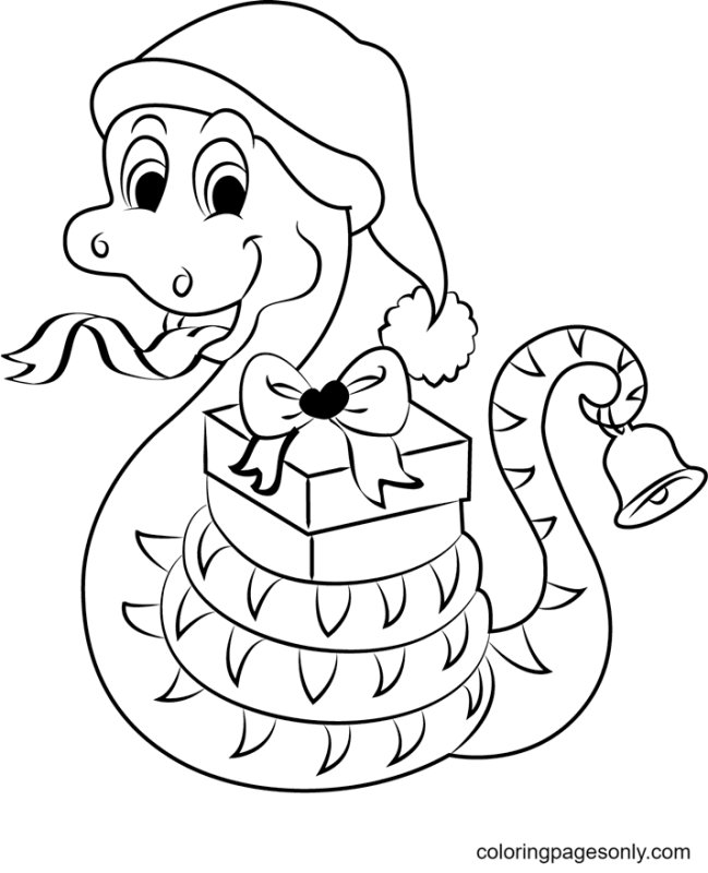Змея раскраска для детей