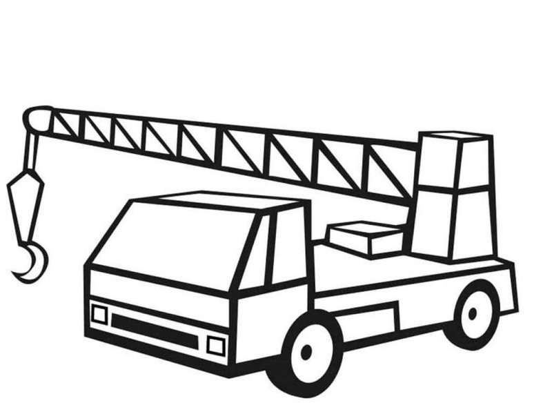 Раскраска для мальчиков кран подъемный