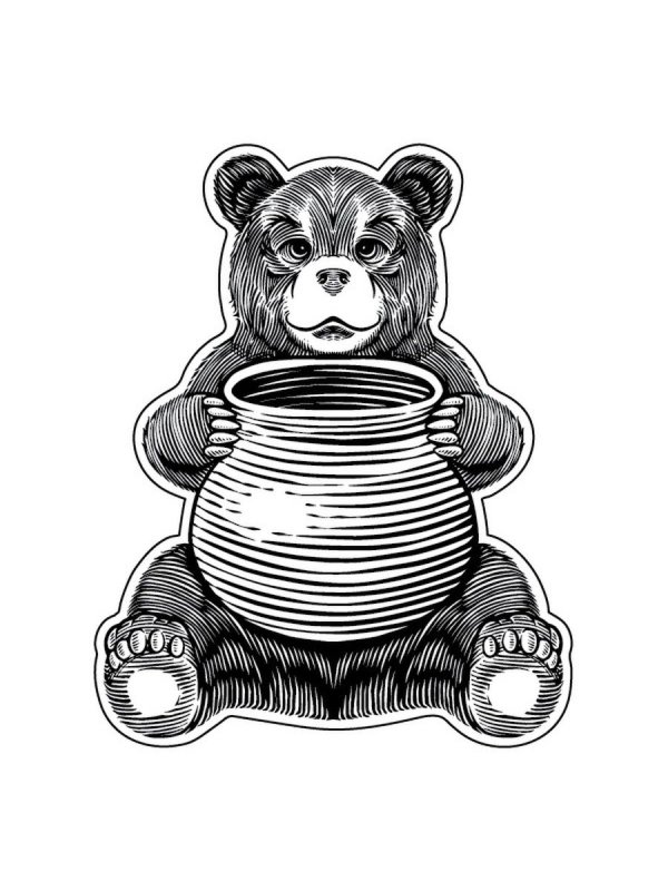 Медведь с горшочком меда