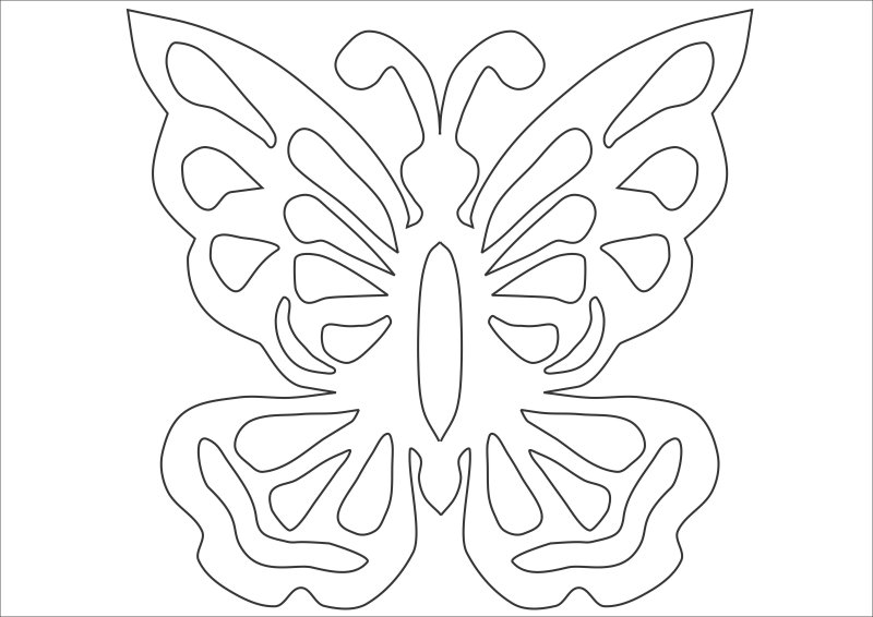 Трафарет бабочки для вырезания