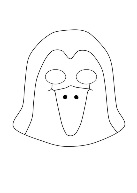 Маска пингвина шаблон