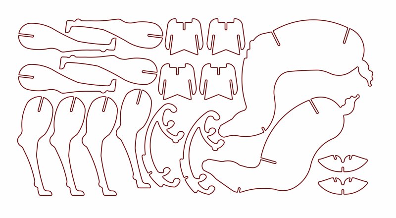 Лекала для объёмного оленя