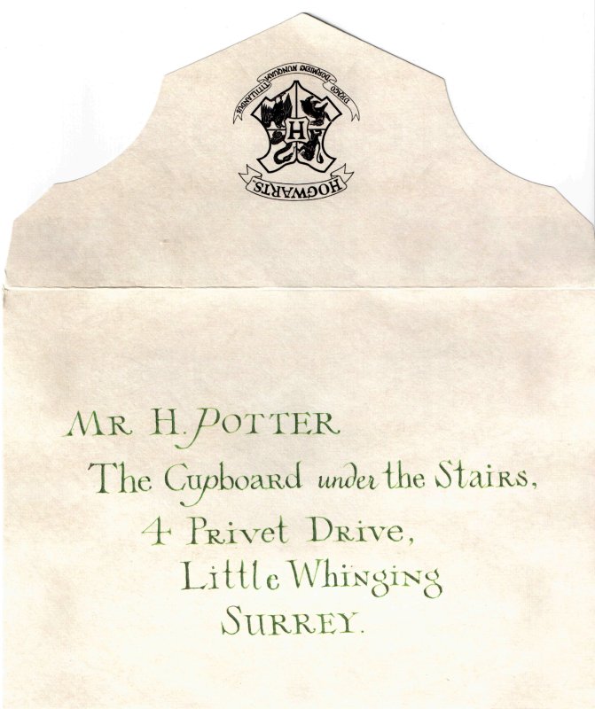 Шаблон письма Гарри Поттера для печати