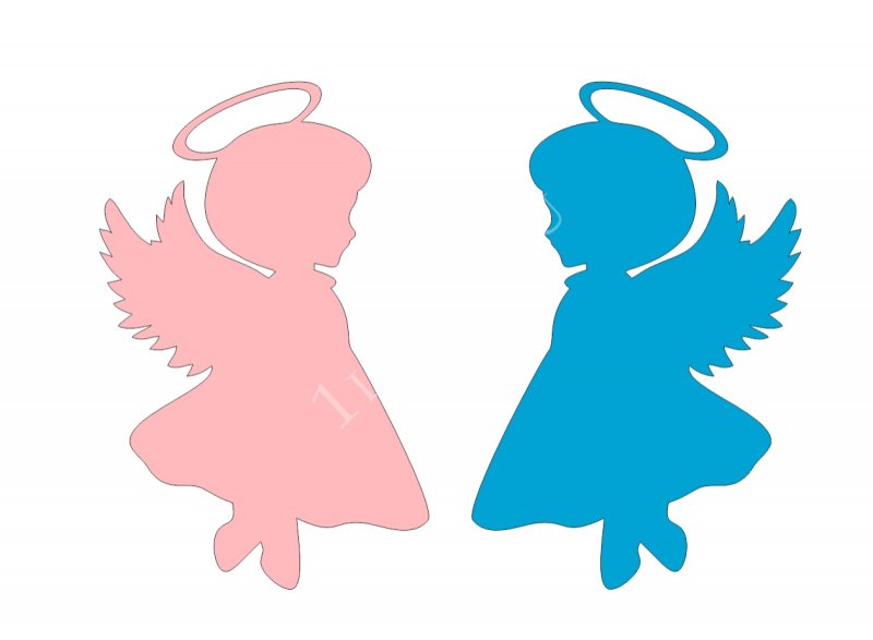 Силуэты ангелов для вырезания