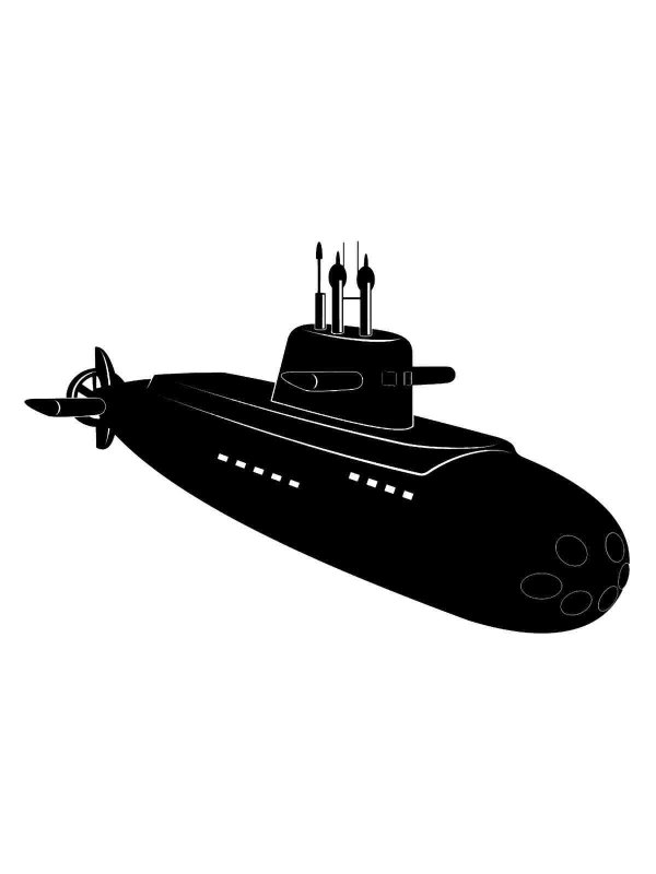 Подводная лодка вектор чб