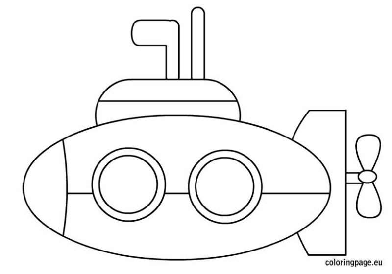 Подводная лодка раскраска для детей 3-4 лет