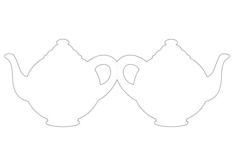 Чайник шаблон для аппликации