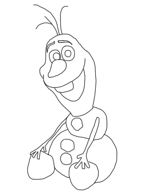 Снеговик Олаф раскраска