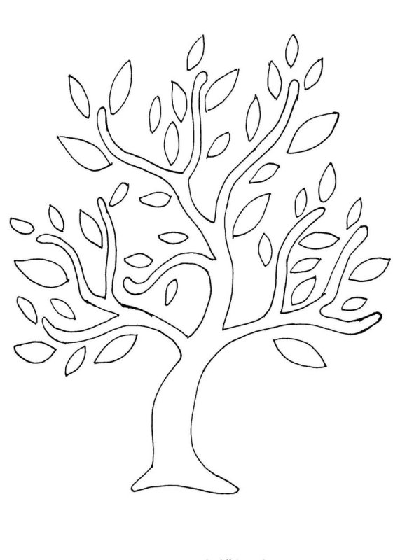 Трафарет дерева для вырезания