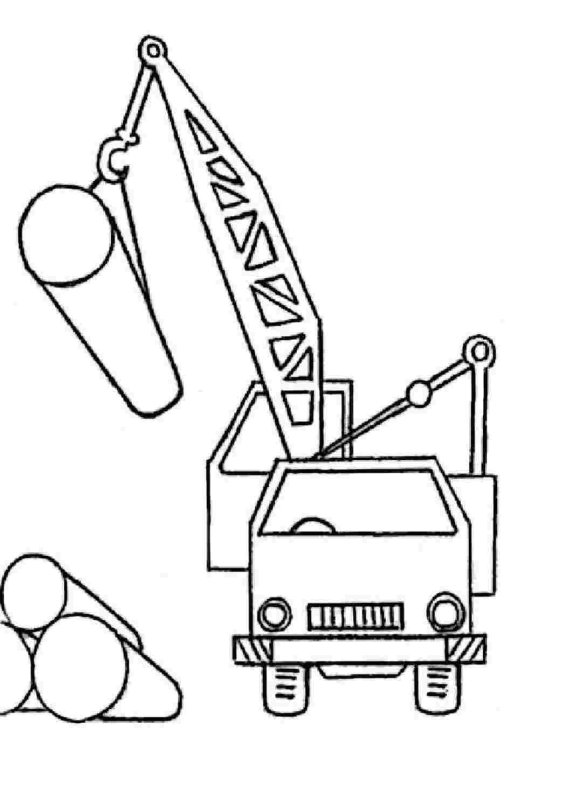 Подъемный кран раскраска