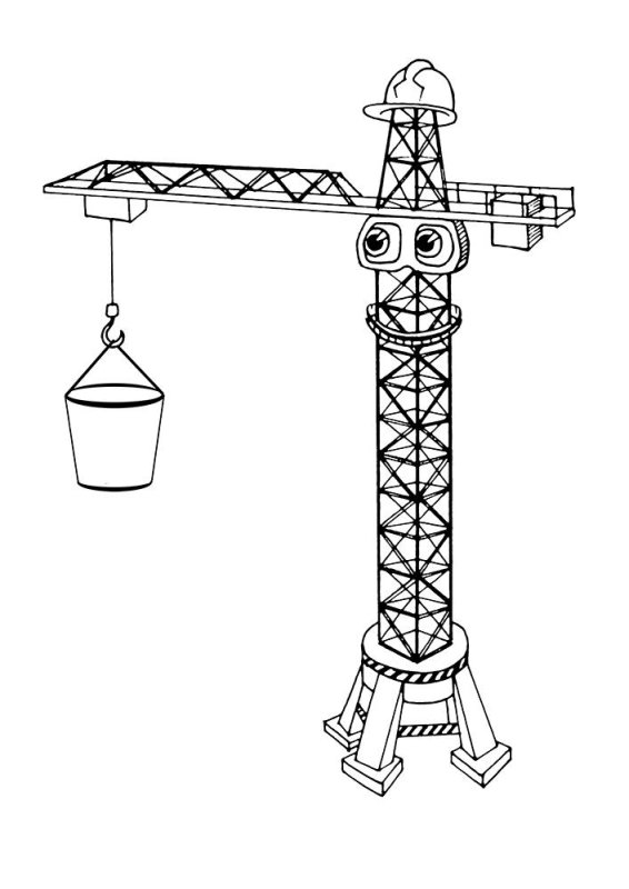 Подъемный кран раскраска для детей