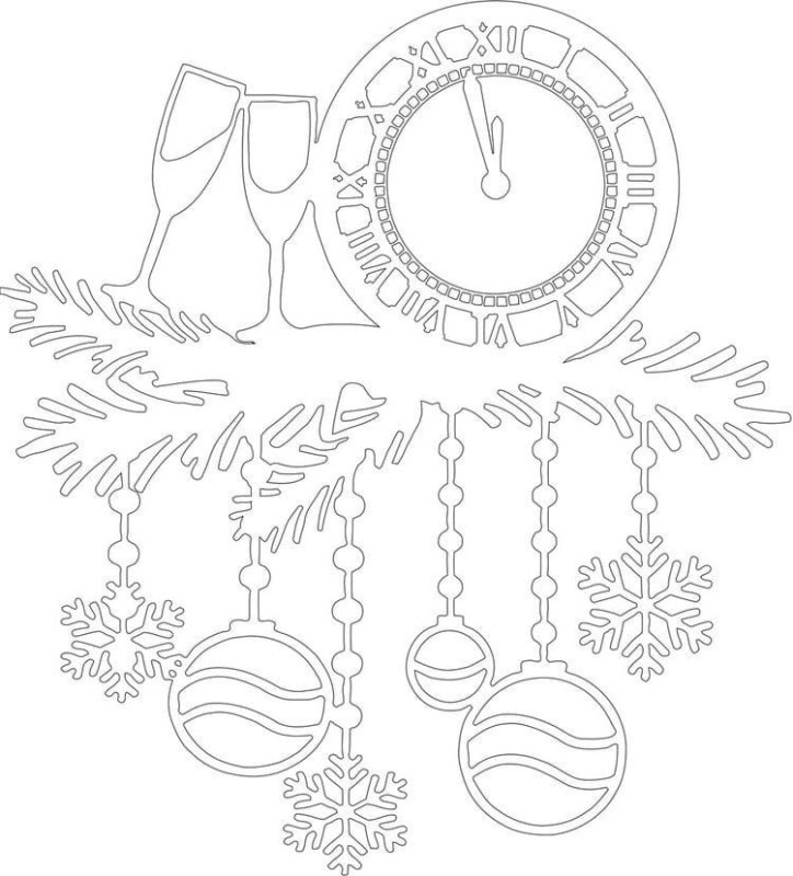 Часы новогодние для украшения окон