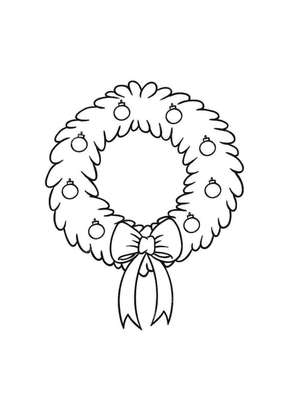 Раскраски новогодние венки