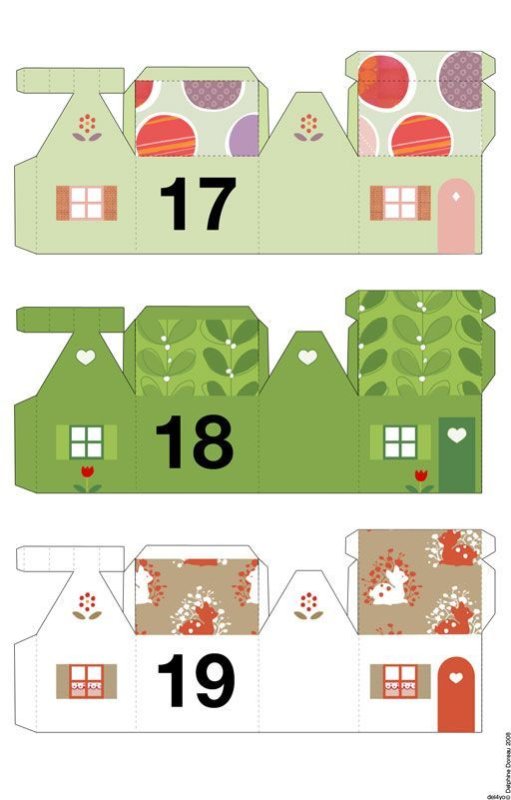 Схема домика для адвент календаря