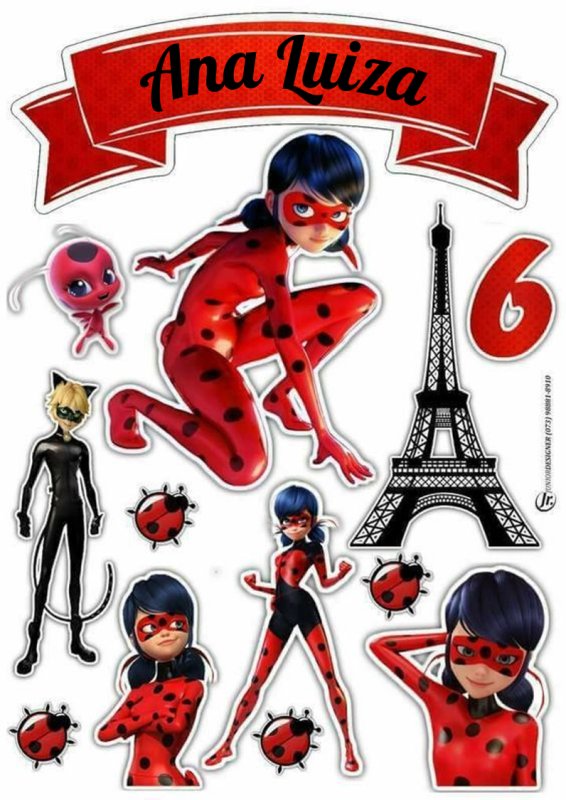 Наклейка на торт леди баг