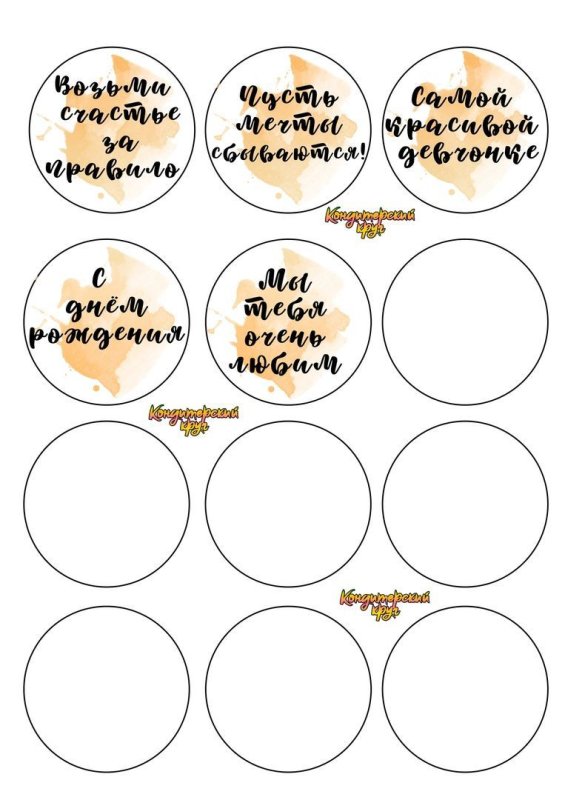 Надписи для капкейков