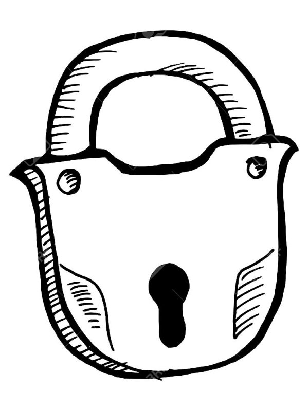 Замок навесной раскраска