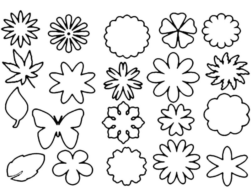 Цветы трафарет для вырезания