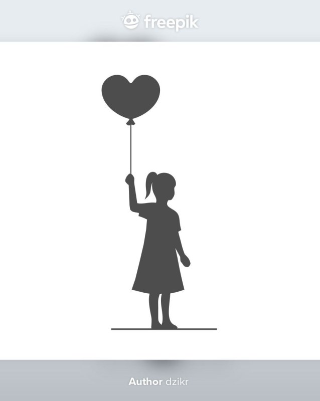 Силуэт девочки с шарами