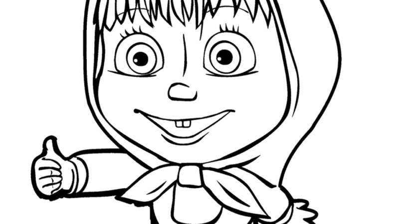 Маша раскраска Маша и медведь