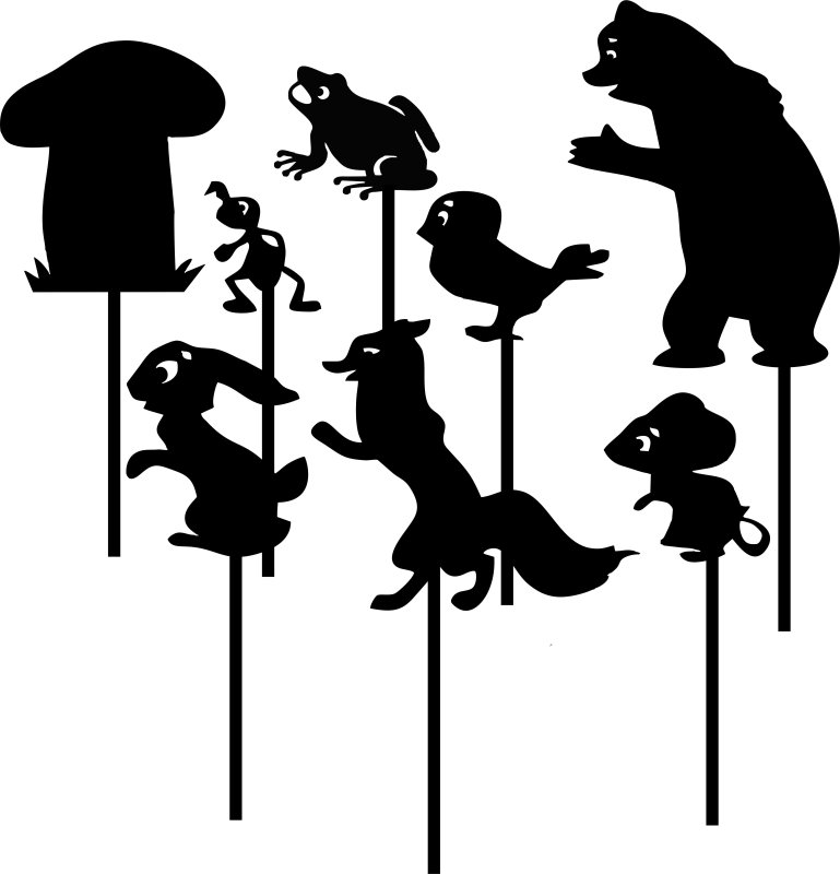 Теневой театр Сутеев под грибом