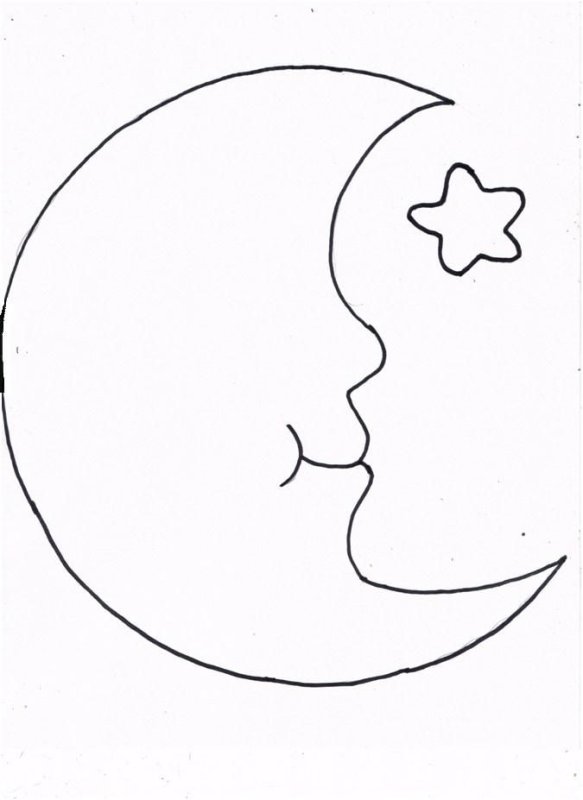 Месяц шаблон для вырезания