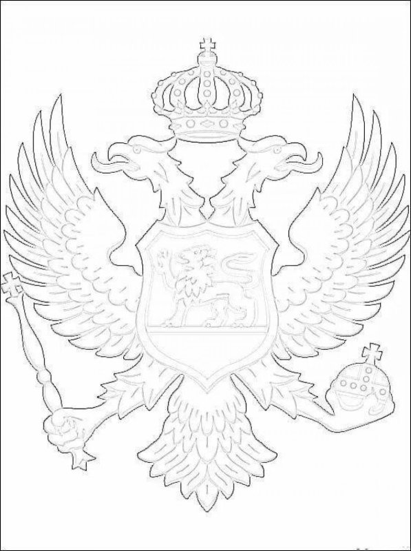 Раскраска российский герб для детей