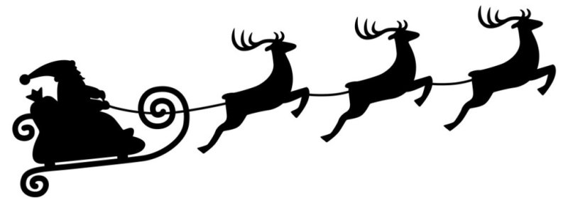 Сани Деда Мороза трафарет
