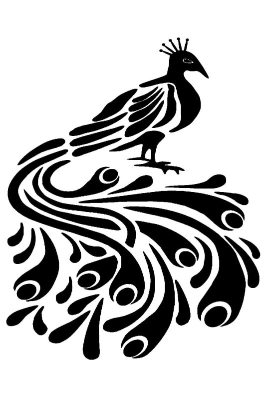 Трафарет павлина