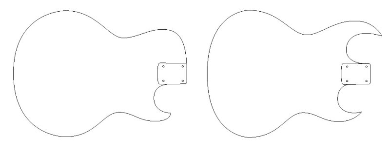 Электрогитара трафарет