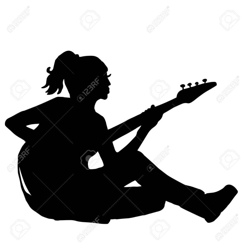 Гитарист силуэт