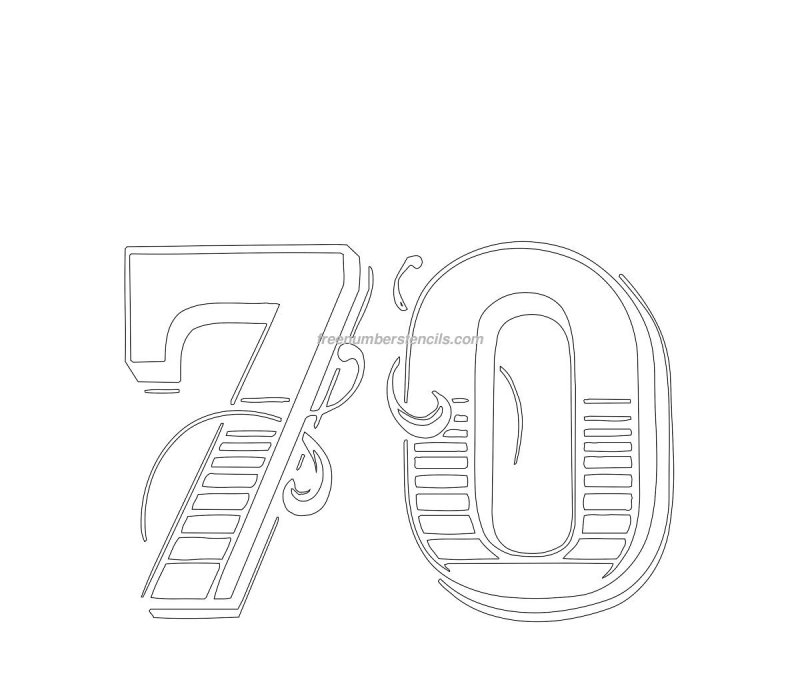 Цифра 70 трафарет