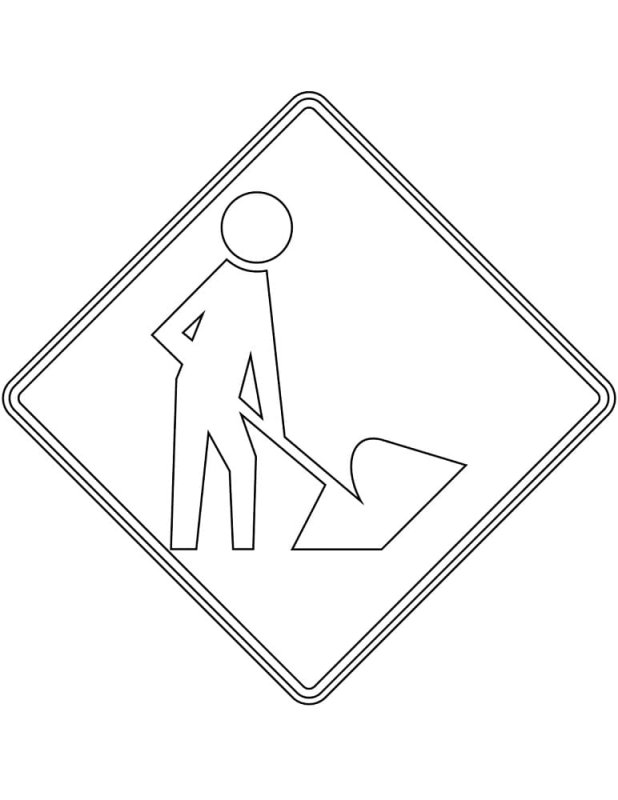 Раскраски знаков дорожного движения для детей