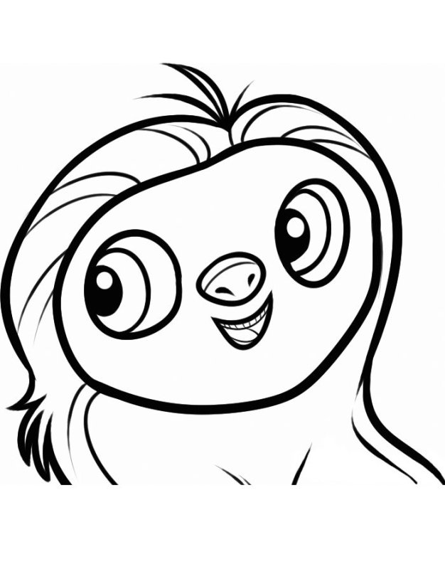 Ленивец раскраска