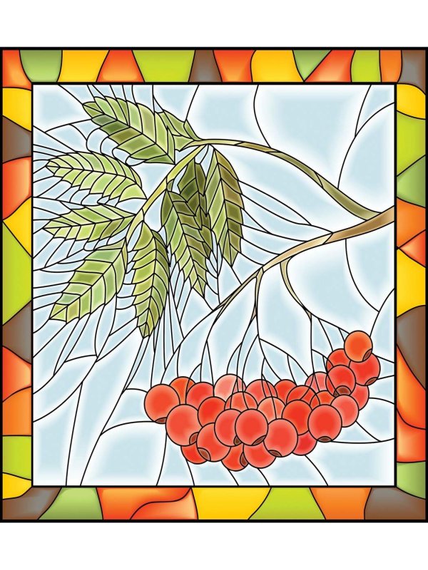 Витраж листья
