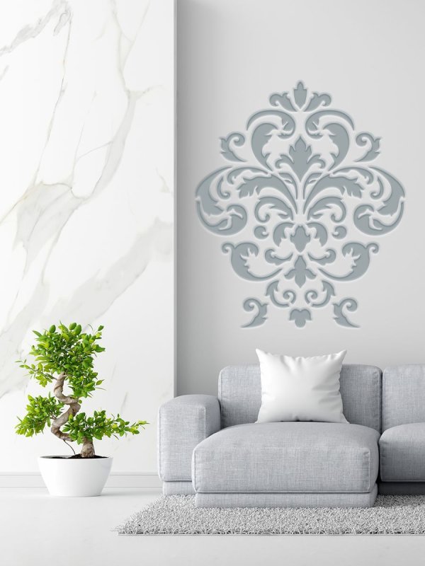 Серый Дамаск на стенах