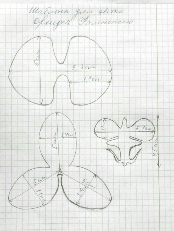 Лекало для орхидей из фоамирана