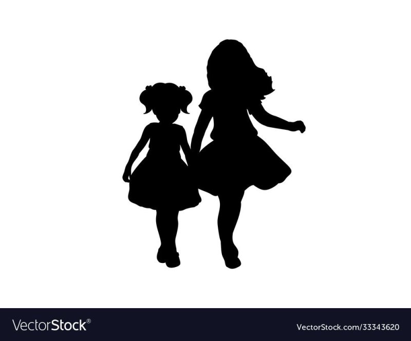 Очертание двух девочек