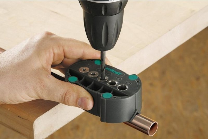 Кондуктор для сверления отверстий Wolfcraft 4685000 диам 4.5.6.8.10 мм