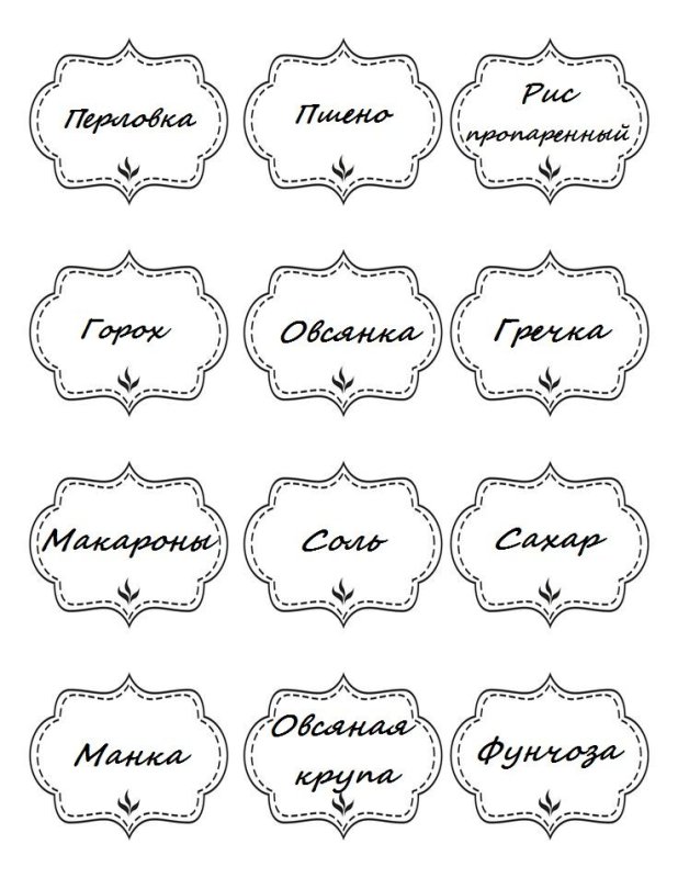 Этикетки для баночек со специями