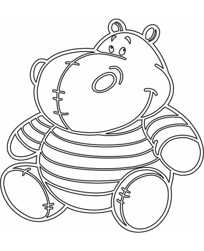 Раскраска малышам "Бегемотик"