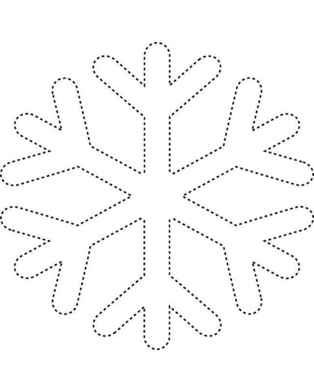 Снежинка простая трафарет