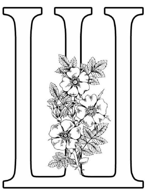Трафареты букв с цветами