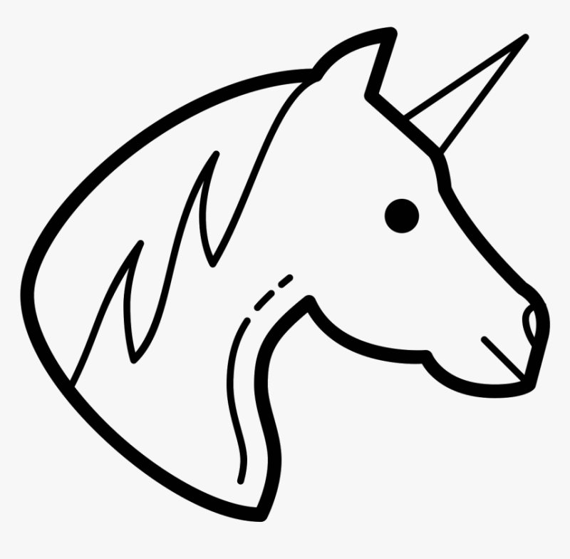 Голова единорога трафарет