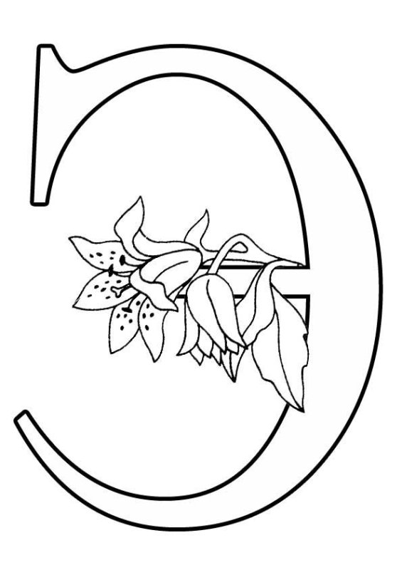 Буквы с цветами раскраска