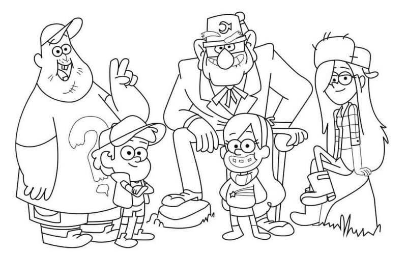 Гравити Фолз герои чб