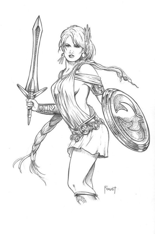 Воительница эскиз